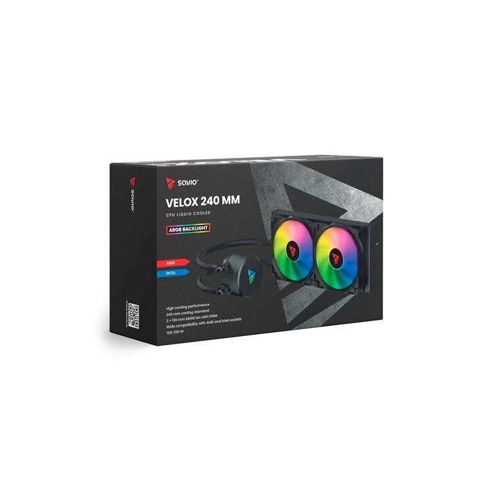 disipador ref liquida savio velox 240mm argb 2xvent 120mm multisocket 2750rpm