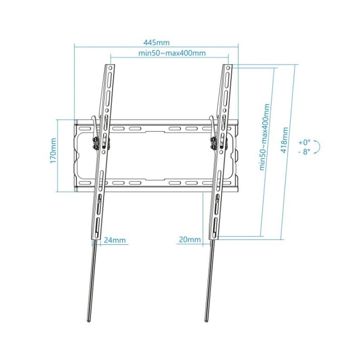 tooq soporte pared lp1071t-b incl pantallas 32-70