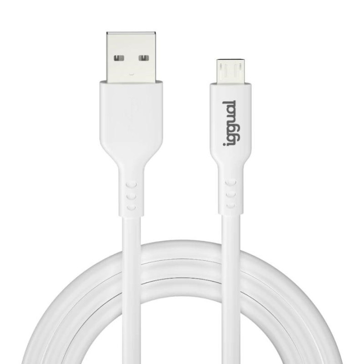 iggual cable usb-a/micro-usb 100 cm blanco