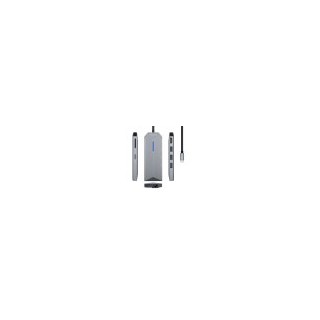 hub aisens usb-c dock 8 en 1 usb-c 1xhdmi 1xrj45 3xusb 1xpd 1xsd 1xmicr-sd 15cm