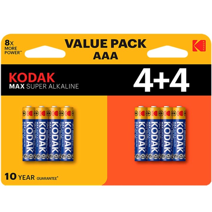 kodak blister pilas kodak alcalina max aaa lr3  blister 4+4