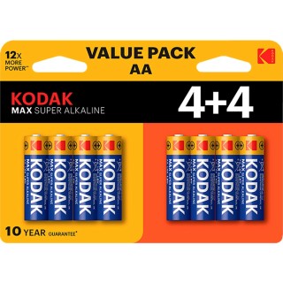 kodak blister pilas kodak alcalina max aa lr6  blister 4+4