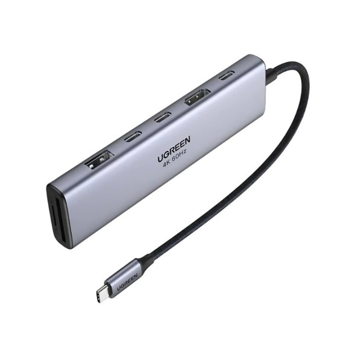 hub ugreen 7en1 usb-c a hdmi+2xusb-c+usb-a+sd tf 4k60hz usb 3.2 pd 100w