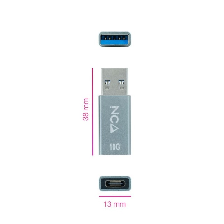 nanocable adaptador usb-a/m 3.1 gen2 a usb-c/h