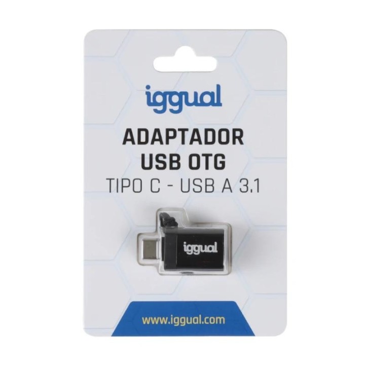 iggual adaptador usb otg tipo c a usb-a 3.1 negro