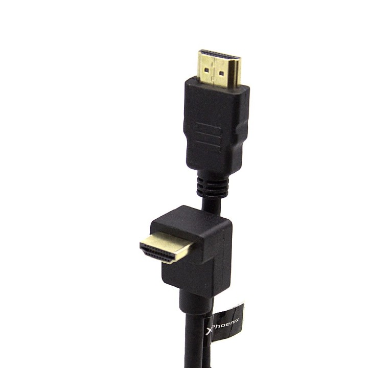 phoenix technologies cable hdmi a - a  90 grados awg 24 clase 2.0  de 1.8 m