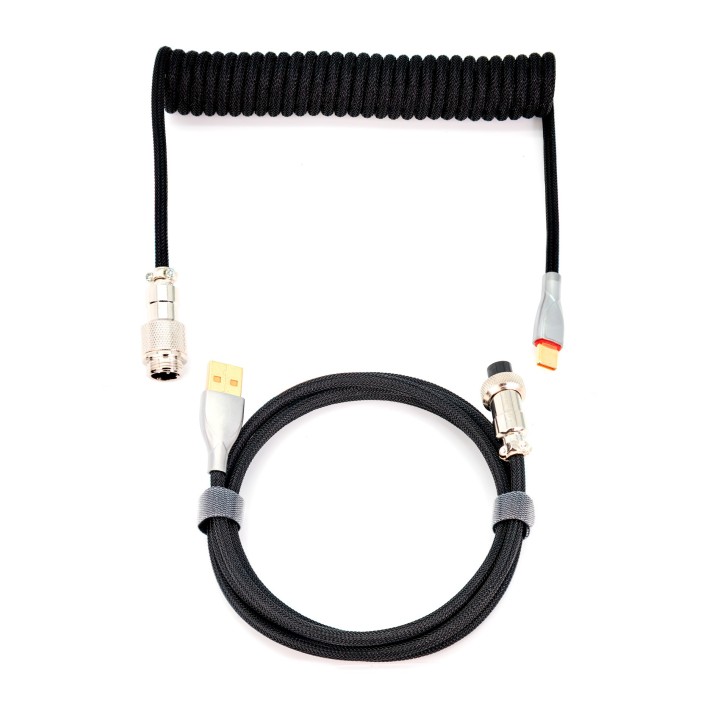 phoenix technologies phoenix kioru cable aviador en espiral con conector tipo c para teclados gaming