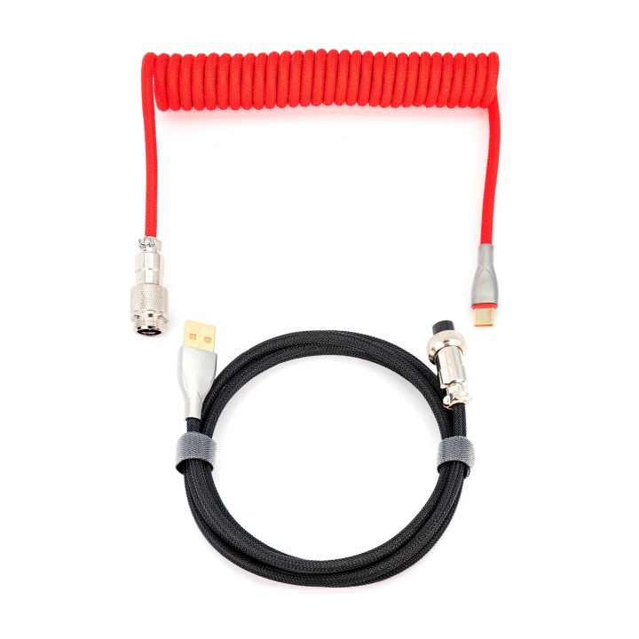 phoenix technologies phoenix kioru cable aviador en espiral con conector tipo c para teclados gaming