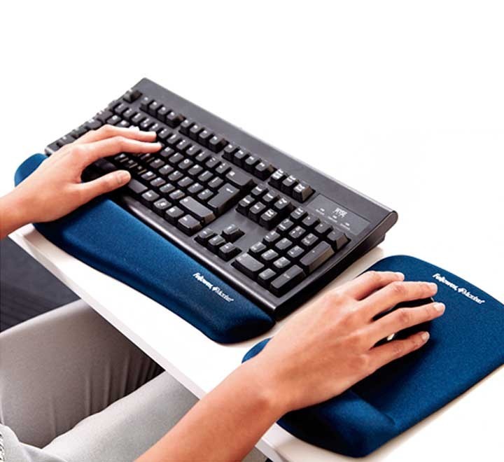 reposamunecas fellowes foam fusion azul