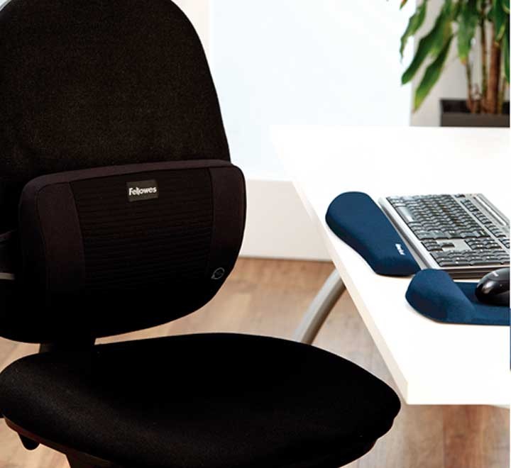 reposamunecas fellowes foam fusion azul