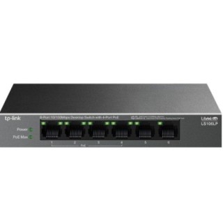 tp-link switch de sobremesa de 6 puertos 10/100 mbps con 4 puertos poe puertos: 4Ã 10/100 mbps poe,