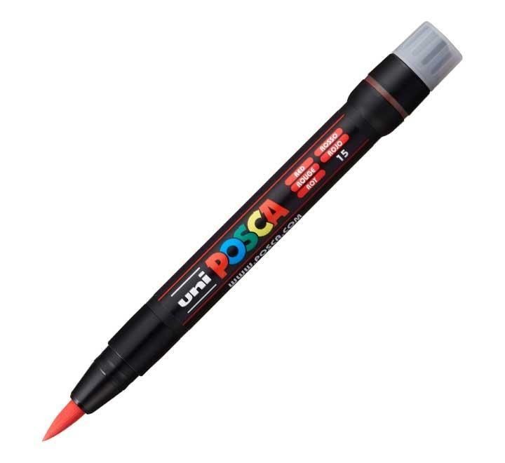 marcador uni posca pcf-350 pincel rojo
