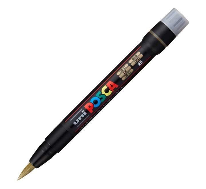 marcador uni posca pcf-350 pincel oro