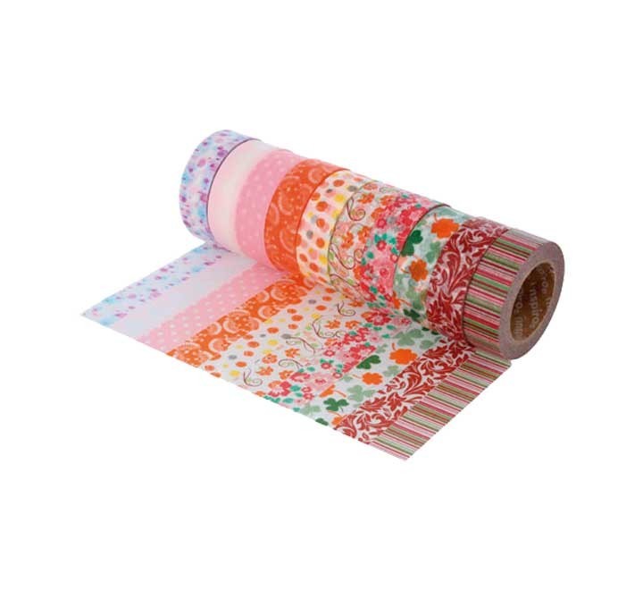 set 10 cinta washi tape innspiro serie floral stdo