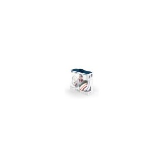 auriculares estereo gembird  color blanco con aro rojo