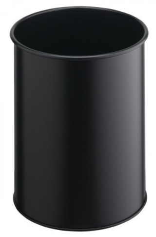 durable papelera metalica de 15l lisa color negro durable 3301-01