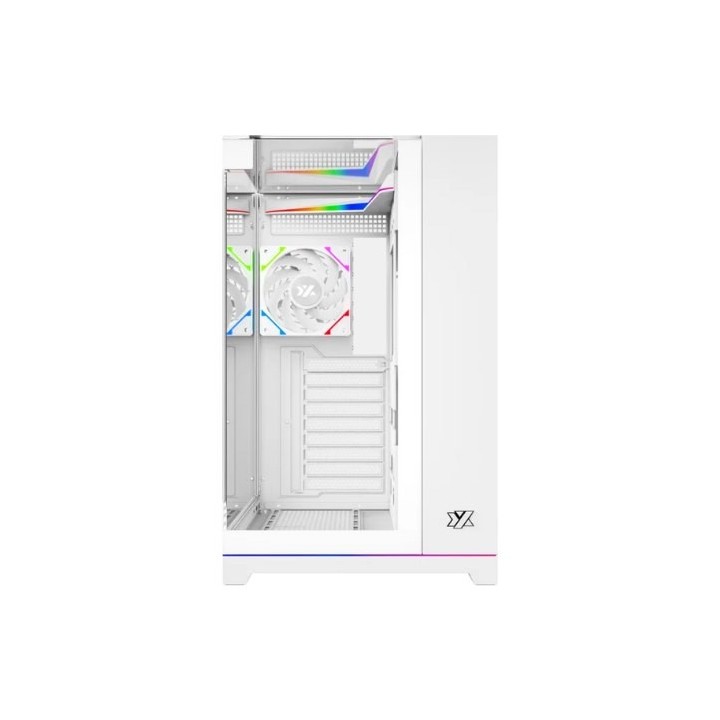 torre atx xyz tesseract a-rgb white 4xvent 120mm argb cpu max 165mm gpu max 400mm
