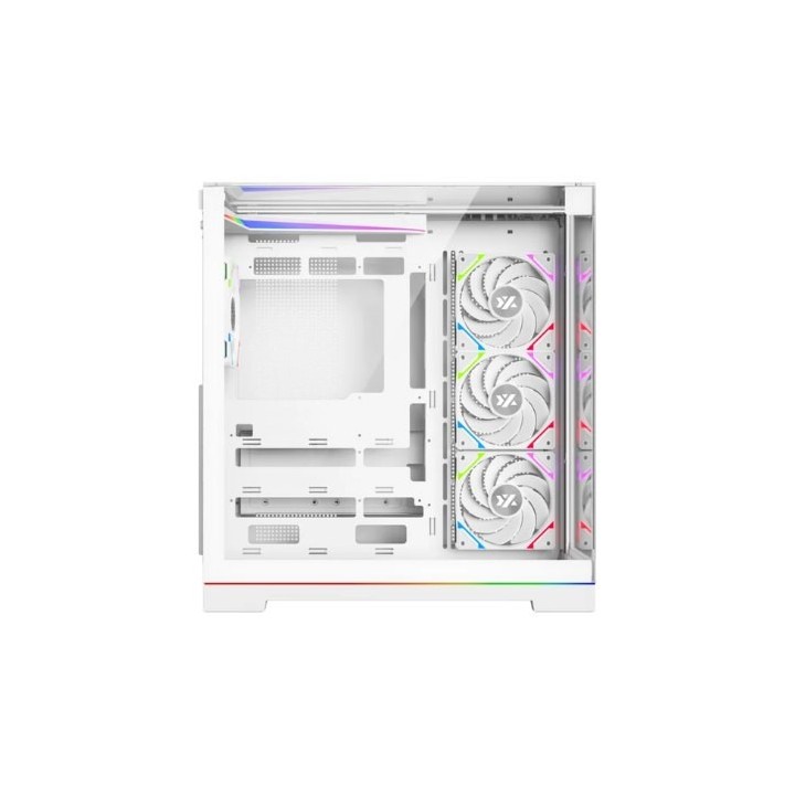 torre atx xyz tesseract a-rgb white 4xvent 120mm argb cpu max 165mm gpu max 400mm