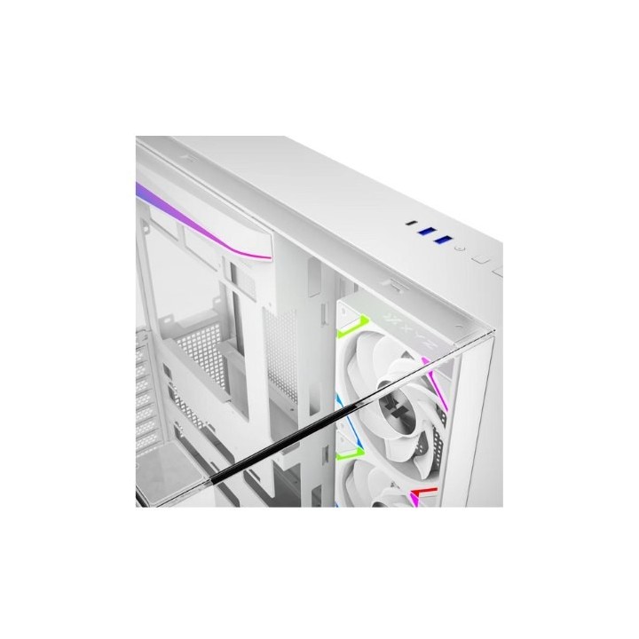 torre atx xyz tesseract a-rgb white 4xvent 120mm argb cpu max 165mm gpu max 400mm