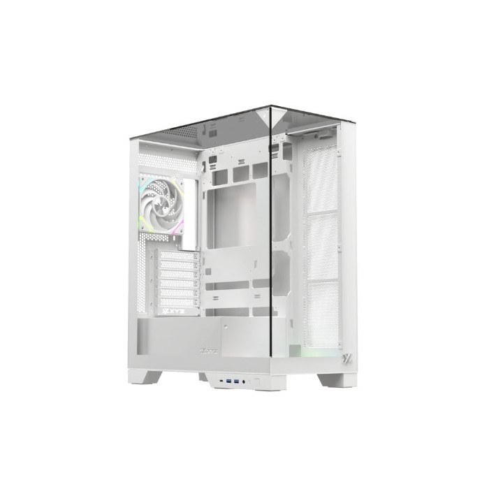 torre atx xyz trifecta white 2xvent 120mm argb cpu max 180mm gpu max 400mm