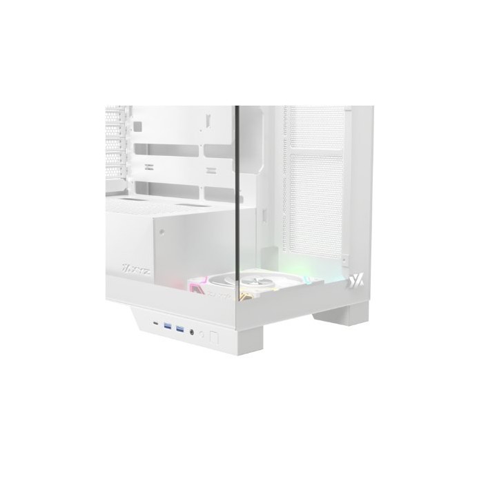 torre atx xyz trifecta white 2xvent 120mm argb cpu max 180mm gpu max 400mm
