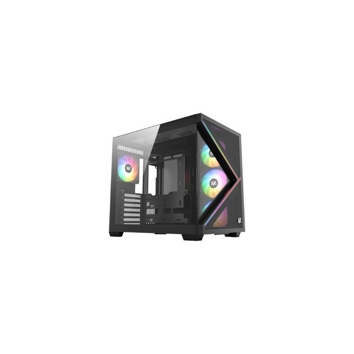 torre atx xyz qubex black 4xvent 120mm argb cpu max 165mm gpu max 400mm