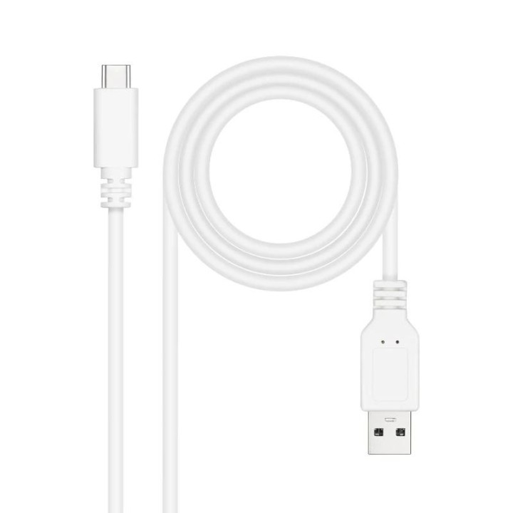 nanocable cable usb 2.0 3a usb-c-m/m 0.5m blanco