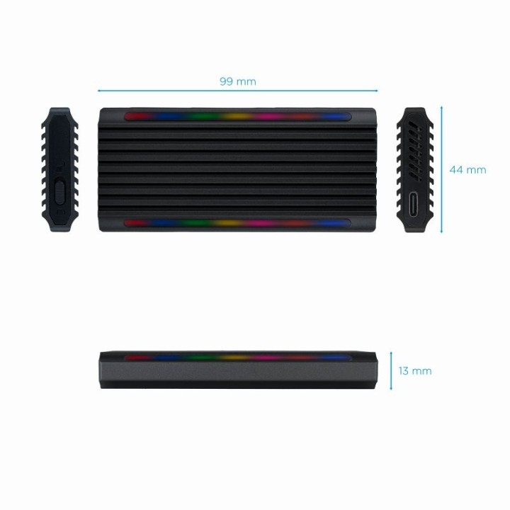 tooq caja externa ssd m.2 ngff/nvme usb-c negro