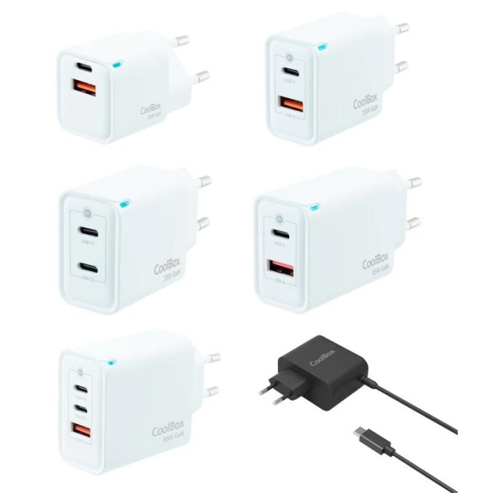 coolbox pack 18 cargadores gan + expositor