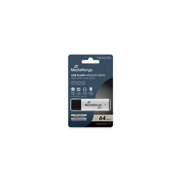 pendrive 64gb usb 3.2 mediarange lectura 80mbs escritura 25mbs