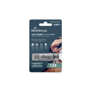 pendrive combo 128gb usb 3.2 mediarange high p. usb-a usb-c lectura 200mbs escritura 150mbs