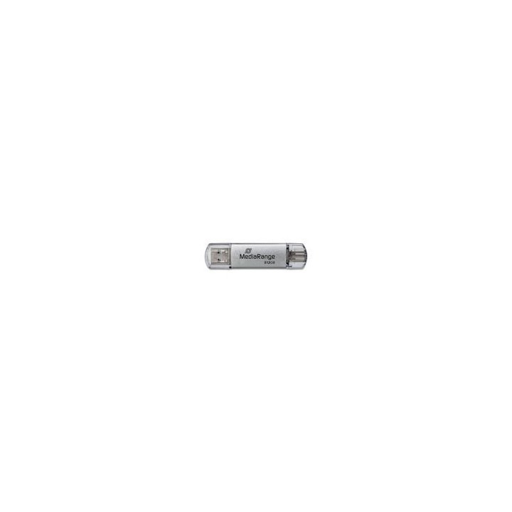 pendrive combo 512gb usb 3.2 mediarange high p. usb-a usb-c lectura 400mbs escritura 300mbs