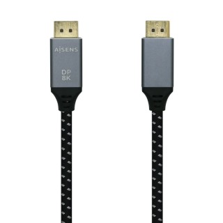 cable aisens displayport v1.4 8k60hz dp m-dp m gris negro 3.0m
