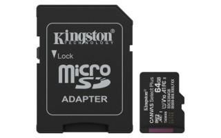 kingston kingston technology 64gb microsdxc canvas select plus gen3 100mb/s a1 (incluye adaptador de
