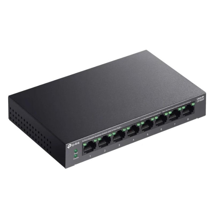 tp-link ls108gp switch 8xgb poe+ 62w desktop