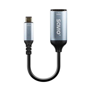 adaptador savio ak-78 usb-c hdmi (h) 60 hz silv plateado  plug