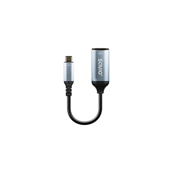 adaptador savio ak-78 usb-c hdmi (h) 60 hz silv plateado  plug