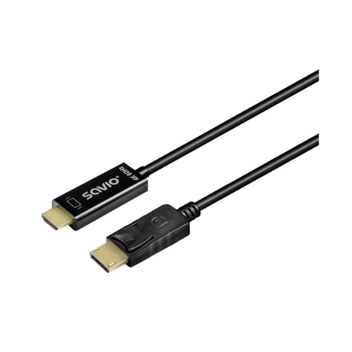 cable dp a hdmi savio cl-189 4k 60hz 3840Ã2160 (4k) a 60 hz 1,5m displayport- hdmi