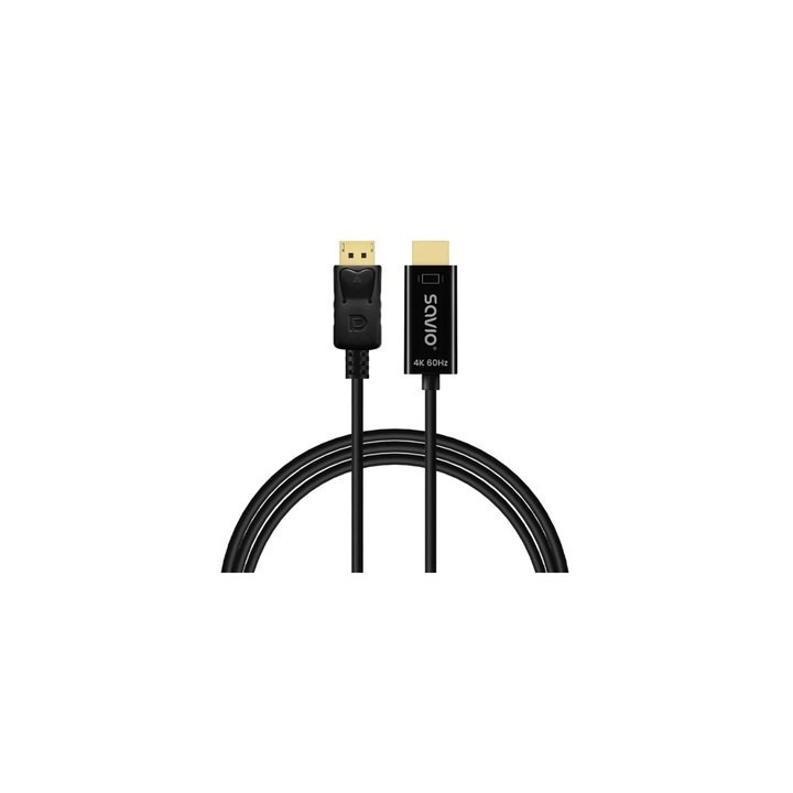 cable dp a hdmi savio cl-189 4k 60hz 3840Ã2160 (4k) a 60 hz 1,5m displayport- hdmi