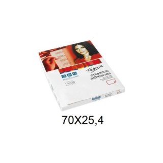 fabrisa caja 100 hojas etiquetas adhesivas ilc blanca 70x25,4 fabrisa 15299