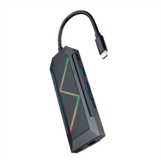 nanocable hub nanocable 8 en 1  usb tipo c -  usb -  hdmi -  rj45 -  micro sd -  15cm -  macho - hem