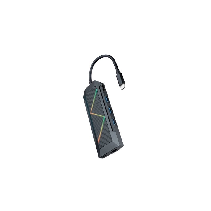 nanocable hub nanocable 8 en 1  usb tipo c -  usb -  hdmi -  rj45 -  micro sd -  15cm -  macho - hem