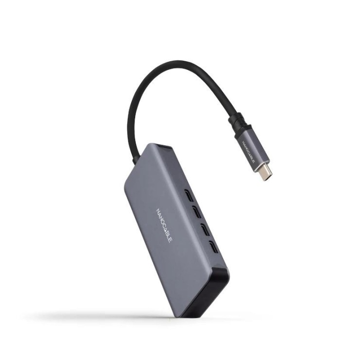 nanocable hub usb-c/m a 3xusb-c/h aluminio 10 cm
