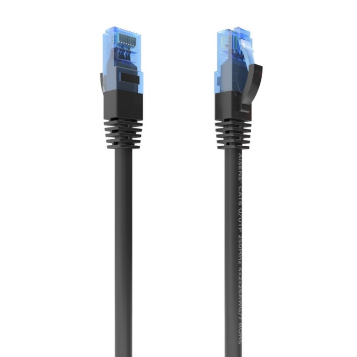 cable red aisens latiguillo rj45 cat.6 utp awg26 cca negro 1.0m