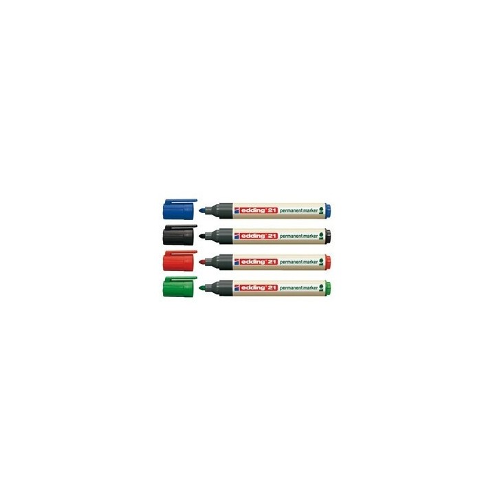 edding marcador permanente edding ecoline 21 color azul edding 21-003  pack: 10 unidades