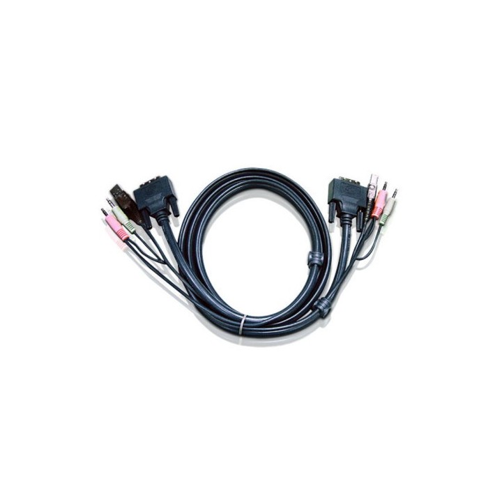 aten aten cable kvm dvi-d single link usb de 3 m