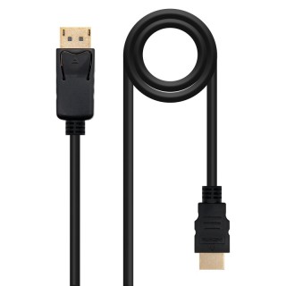 nanocable cable conversor dp a hdmi 0,5 m negro