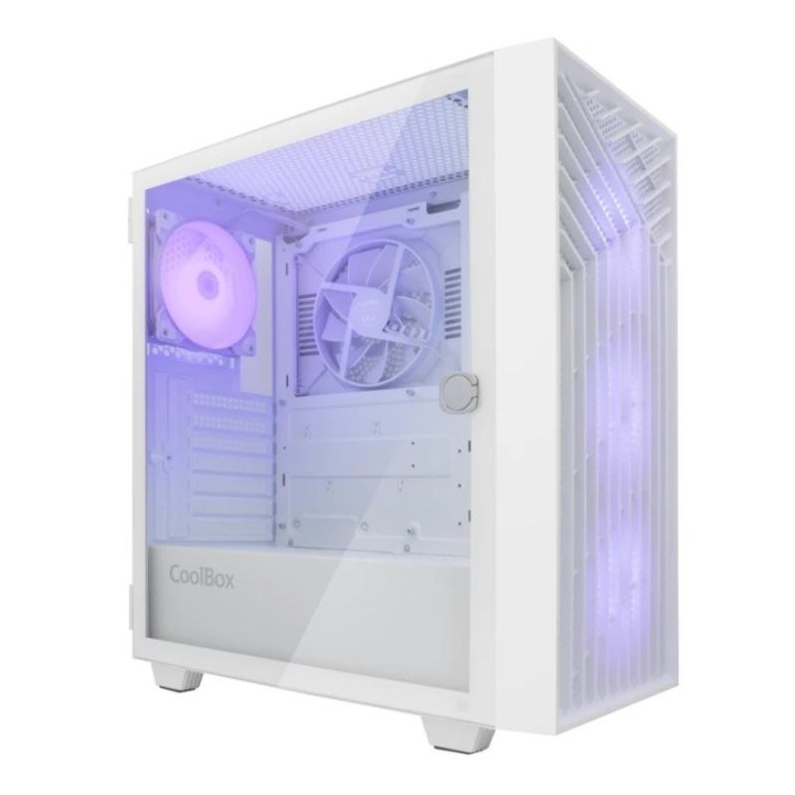 coolbox caja gaming atx ga300 gridline white