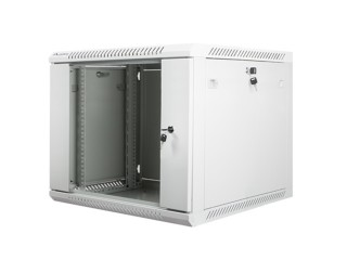 armario lanberg mural 9u 600x600 rack 19 flat pack v2 puerta cristal gris