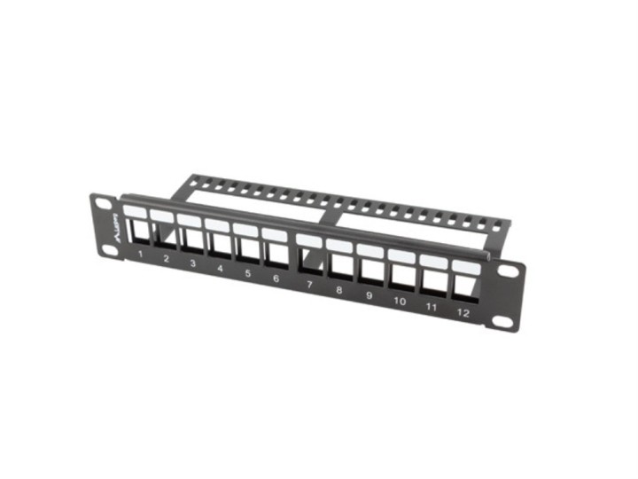 patch panel lanberg 12 puertos 1u rack 19-organizador modulos keystone negro
